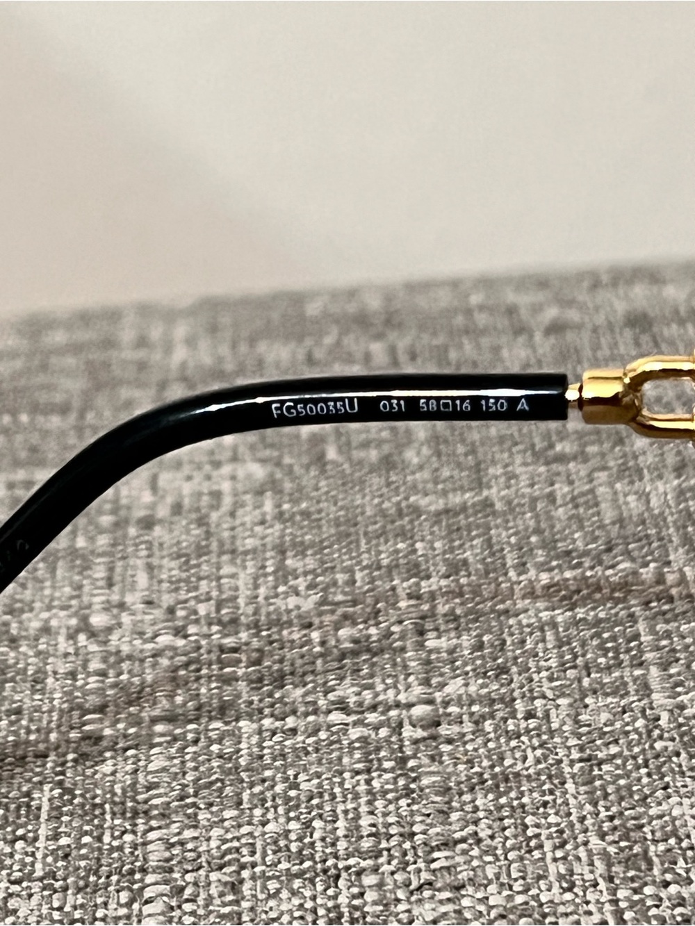 Fred Gold Rimless Men's Glasses - Picture 6 of 7